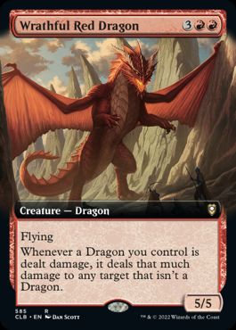 [585]【EN】【FOIL】■拡張アート■怒れるレッド・ドラゴン/Wrathful Red Dragon【CLB】[R][赤]