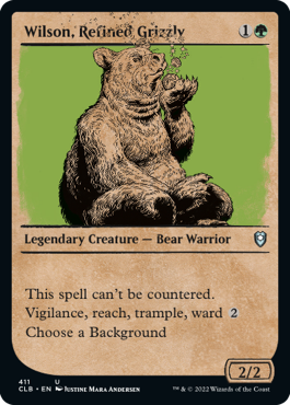 [411]【EN】【FOIL】■ショーケース■上品な灰色熊、ウィルソン/Wilson, Refined Grizzly【CLB】[U][緑]