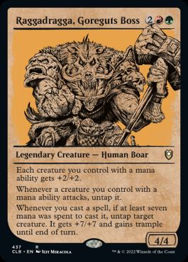 [437]【EN】【FOIL】■ショーケース■ゴアガッツ団の親分、ラッガドラッガ/Raggadragga, Goreguts Boss【CLB】[R][多色]