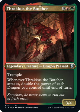 [551]【EN】【エッチングFOIL】解体屋、スラッカス/Thrakkus the Butcher【CLB】[U][多色]