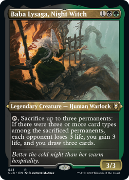 [525]【EN】【エッチングFOIL】夜の魔女、バーバ・リサーガ/Baba Lysaga, Night Witch【CLB】[R][多色]