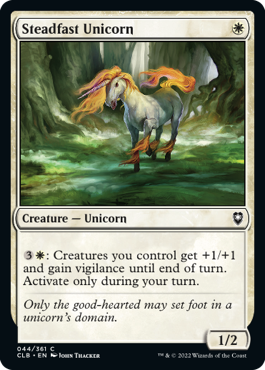 [044]【EN】【FOIL】不動のユニコーン/Steadfast Unicorn【CLB】[C][白]