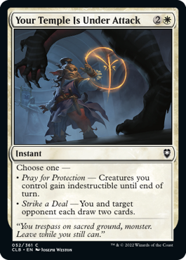 [052]【EN】【FOIL】君の寺院が攻撃を受けている/Your Temple Is Under Attack【CLB】[C][白]