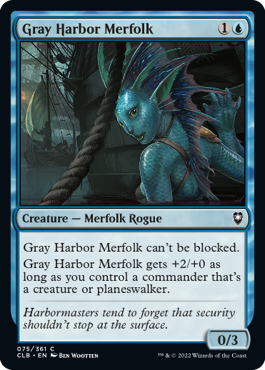 [075]【EN】【FOIL】灰色港のマーフォーク/Gray Harbor Merfolk【CLB】[C][青]