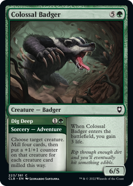 [223]【EN】【FOIL】巨大アナグマ/Colossal Badger【CLB】[C][緑]