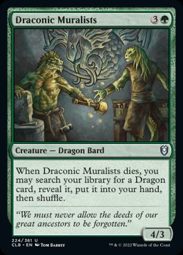 [224]【EN】ドラゴンの壁画家/Draconic Muralists【CLB】[U][緑]