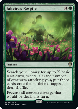 [238]【EN】【FOIL】ジャヘイラの休息/Jaheira's Respite【CLB】[R][緑]