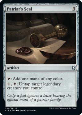 [332]【EN】【FOIL】貴族の印章/Patriar's Seal【CLB】[U][茶]