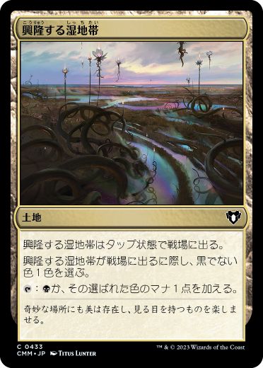 [433]【JP】【FOIL】興隆する湿地帯/Thriving Moor【CMM】[C][土地]