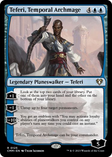 [125]【EN】時間の大魔道士、テフェリー/Teferi, Temporal Archmage【CMM】[R][青]