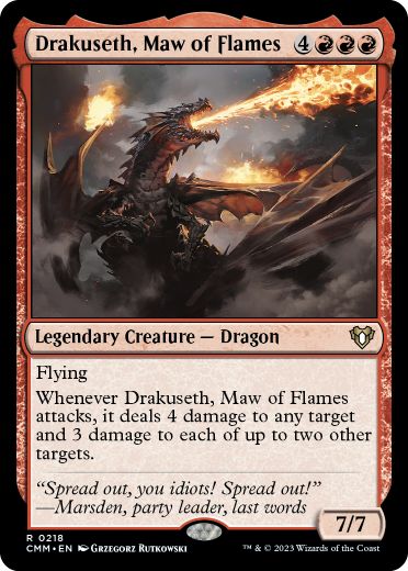 [218]【EN】炎の大口、ドラクセス/Drakuseth, Maw of Flames【CMM】[R][赤]