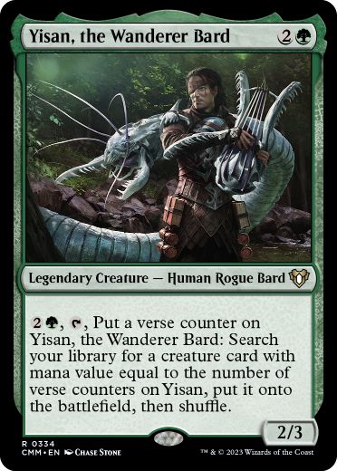 [334]【EN】放浪の吟遊詩人、イーサーン/Yisan, the Wanderer Bard【CMM】[R][緑]