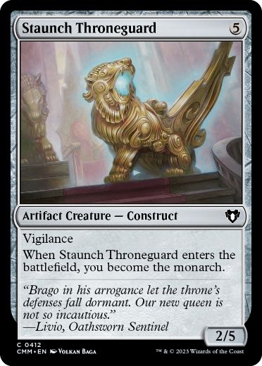 [412]【EN】堅牢な玉座守り/Staunch Throneguard【CMM】[C][茶]