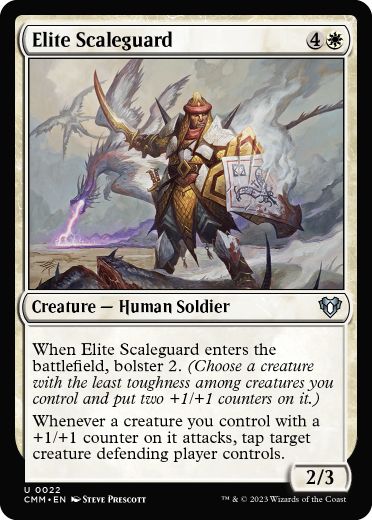 [022]【EN】【FOIL】鱗衛兵の精鋭/Elite Scaleguard【CMM】[U][白]