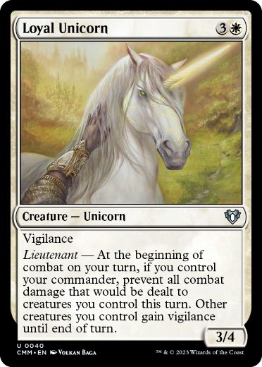[040]【EN】【FOIL】忠実なユニコーン/Loyal Unicorn【CMM】[U][白]