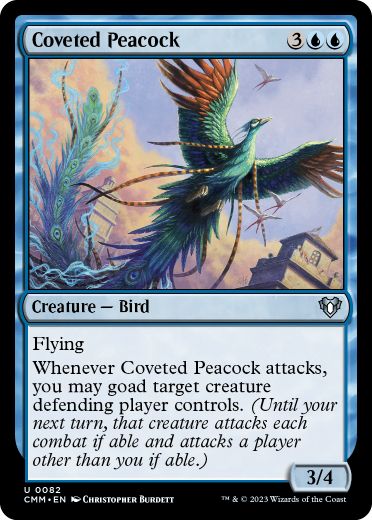 [082]【EN】【FOIL】切望の孔雀/Coveted Peacock【CMM】[U][青]