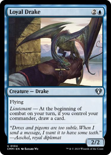 [104]【EN】【FOIL】忠実なドレイク/Loyal Drake【CMM】[U][青]