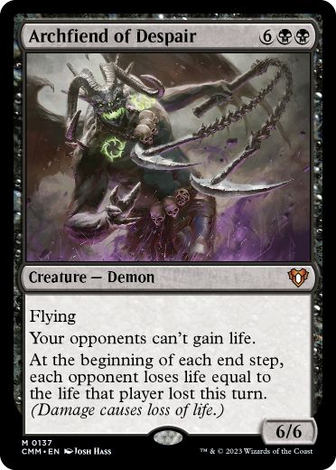 [137]【EN】【FOIL】絶望の魔神/Archfiend of Despair【CMM】[M][黒]