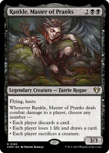 [180]【EN】【FOIL】悪ふざけの名人、ランクル/Rankle, Master of Pranks【CMM】[R][黒]