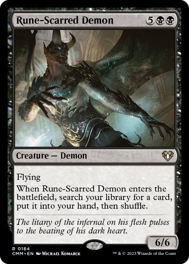 [184]【EN】【FOIL】ルーン傷の悪魔/Rune-Scarred Demon【CMM】[R][黒]