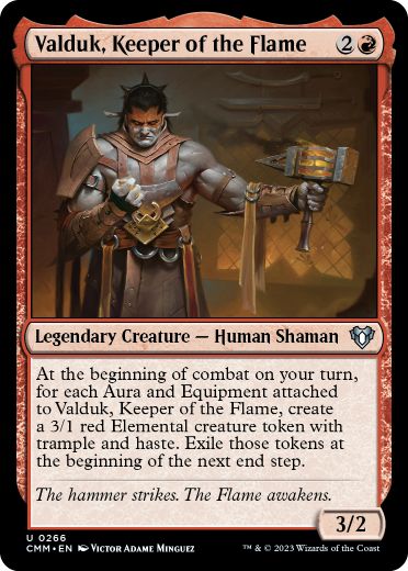 [266]【EN】【FOIL】炎の番人、ヴァルダーク/Valduk, Keeper of the Flame【CMM】[U][赤]