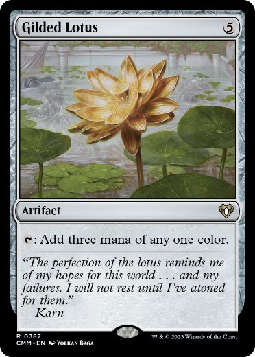 [387]【EN】【FOIL】金粉の水蓮/Gilded Lotus【CMM】[R][茶]