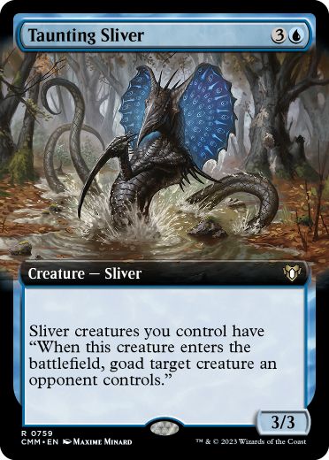 [759]【EN】【FOIL】■拡張アート■挑発スリヴァー/Taunting Sliver【CMM】[R][青]