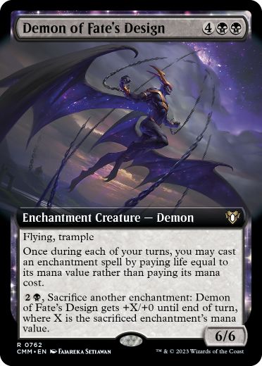 [762]【EN】【FOIL】■拡張アート■破滅企図の悪魔/Demon of Fate's Design【CMM】[R][黒]