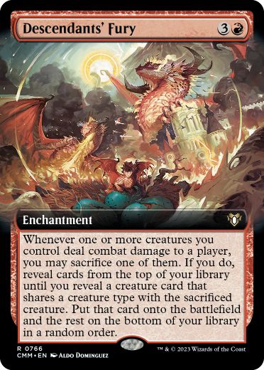 [766]【EN】【FOIL】■拡張アート■末裔の怒り/Descendants' Fury【CMM】[R][赤]