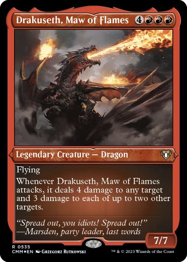 [535]【EN】【エッチングFOIL】炎の大口、ドラクセス/Drakuseth, Maw of Flames【CMM】[R][赤]
