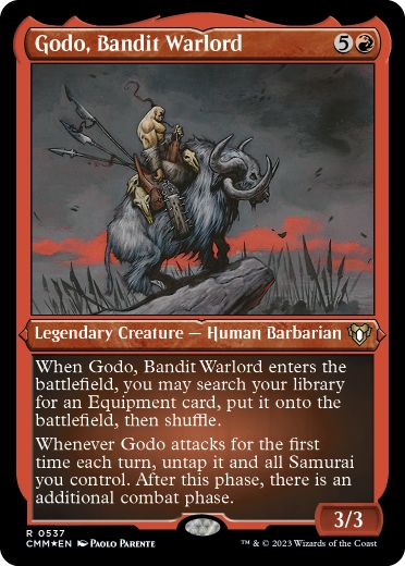 [537]【EN】【エッチングFOIL】山賊の頭、伍堂/Godo, Bandit Warlord【CMM】[R][赤]