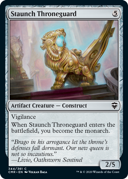 [344]【EN】堅牢な玉座守り/Staunch Throneguard【CMR】[C][茶]