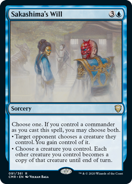 [091]【EN】【FOIL】逆嶋の意志/Sakashima's Will【CMR】[R][青]