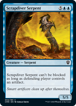 [094]【EN】【FOIL】屑鉄潜りの海蛇/Scrapdiver Serpent【CMR】[C][青]
