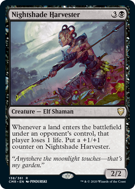 [138]【EN】【FOIL】ベラドンナの収穫者/Nightshade Harvester【CMR】[R][黒]