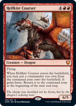 [183]【EN】【FOIL】ヘルカイトの狩猟者/Hellkite Courser【CMR】[M][赤]