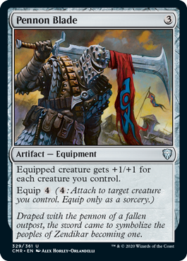 [329]【EN】【FOIL】団旗の刃/Pennon Blade【CMR】[U][茶]