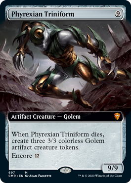 [697]【EN】■拡張アート■ファイレクシアの三重体/Phyrexian Triniform【CMR】[M][茶]