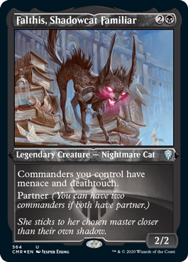 [564]【EN】【エッチングFOIL】影猫の使い魔、ファルティス/Falthis, Shadowcat Familiar【CMR】[U][黒]