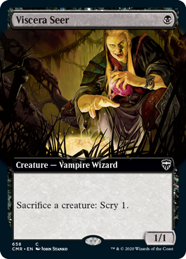 [658]【EN】【FOIL】■拡張アート■臓物の予見者/Viscera Seer【CMR】[C][黒]