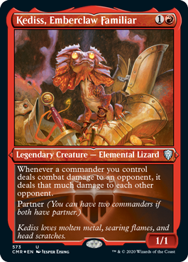 [573]【EN】【エッチングFOIL】燃えさし爪の使い魔、ケディス/Kediss, Emberclaw Familiar【CMR】[U][赤]