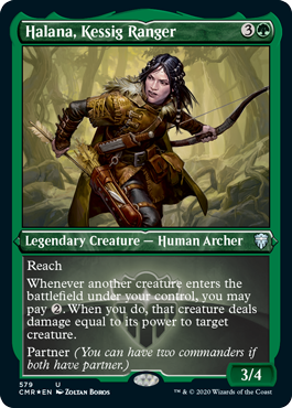 [579]【EN】【エッチングFOIL】ケッシグのレインジャー、ハラナ/Halana, Kessig Ranger【CMR】[U][緑]