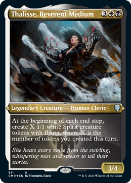 [611]【EN】【エッチングFOIL】恭しき霊能者、サリズ/Thalisse, Reverent Medium【CMR】[U][多色]