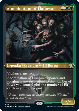 [585]【EN】【エッチングFOIL】ラノワールの異形/Abomination of Llanowar【CMR】[U][多色]