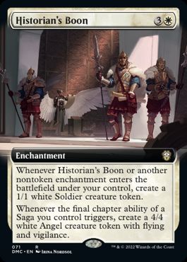 [071]【EN】【FOIL】■拡張アート■歴史家の加護/Historian's Boon【DMC】[R][白]