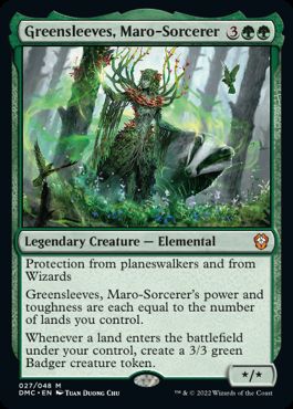 [027]【EN】【FOIL】マローの魔術師、グリーンスリーヴス/Greensleeves, Maro-Sorcerer【DMC】[M][緑]