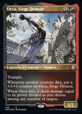 [059]【EN】【エッチングFOIL】包囲の悪魔、オルカ/Orca, Siege Demon【DMC】[R][多色]