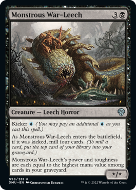 [098]【EN】怪物的戦ヒル/Monstrous War-Leech【DMU】[U][黒]
