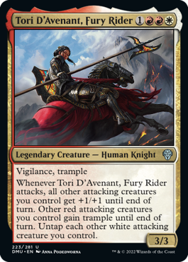 [223]【EN】憤怒の乗り手、アヴナントのトーリ/Tori D'Avenant, Fury Rider【DMU】[U][多色]