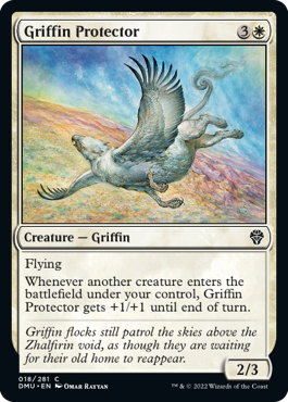 [018]【EN】【FOIL】庇護のグリフィン/Griffin Protector【DMU】[C][白]
